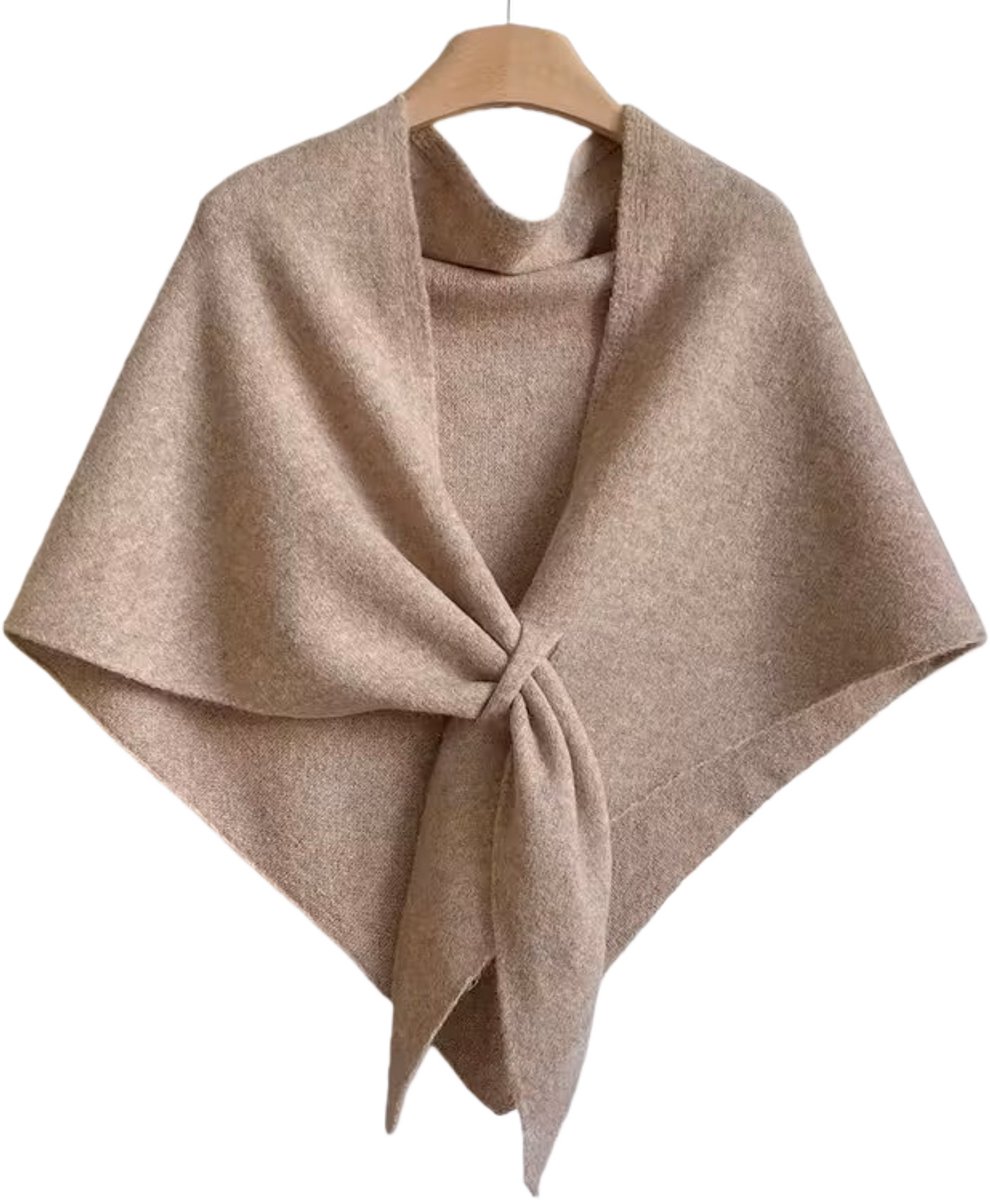 Sjaal, warme wintersjaal voor dames, cape, stijlvolle en elegante sjaal, kaki
