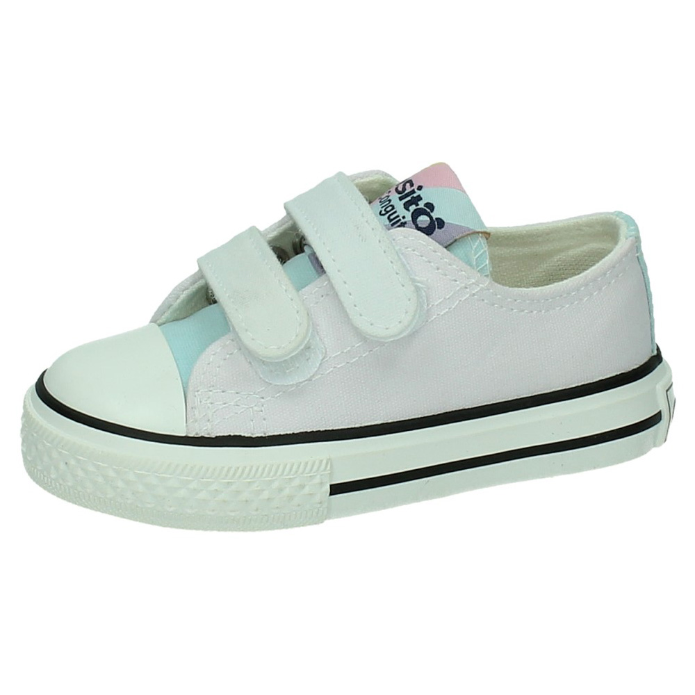 Zapatillas marca CONGUITOS para niña en color blanco. LONAS ULTRAVIOLETA