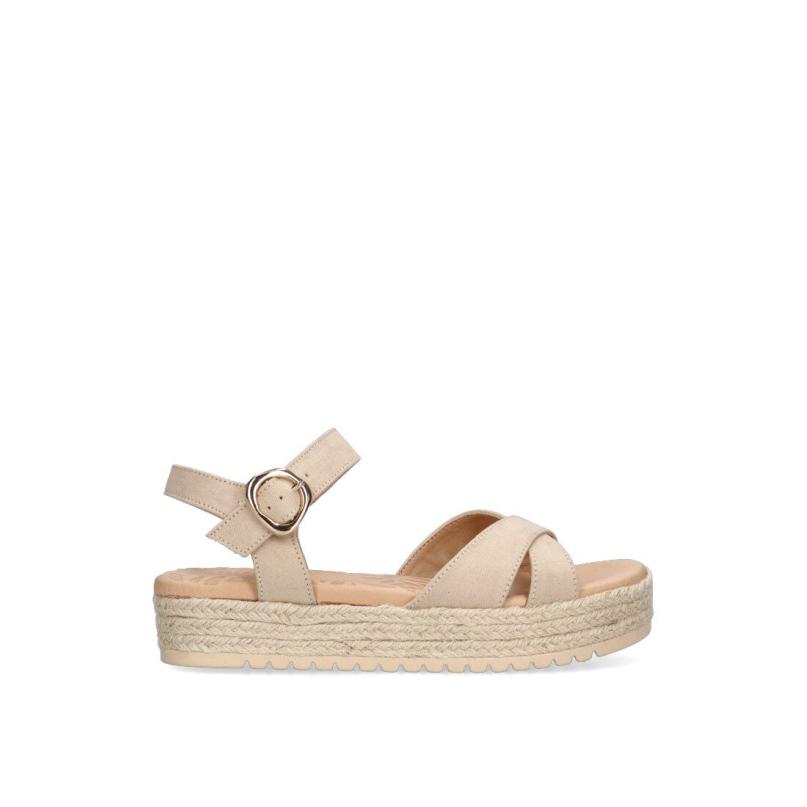 Sandalia Mustang - Mujer - Suela Doble - Modelo 53358 - Color Beige
