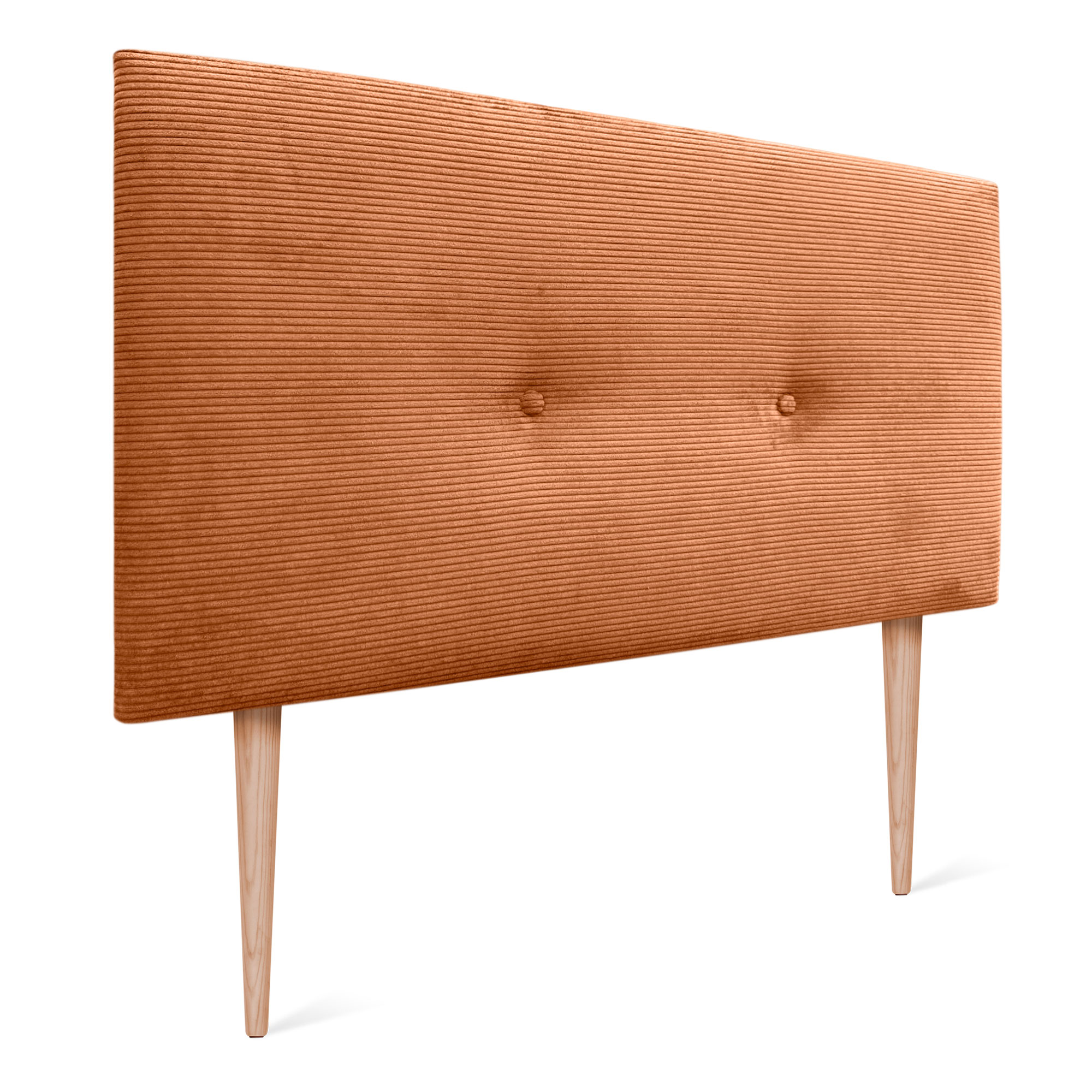DHOME Cabecero de Pana Liso con Botones y Patas Alta Gama Moderno 4cm Grosor