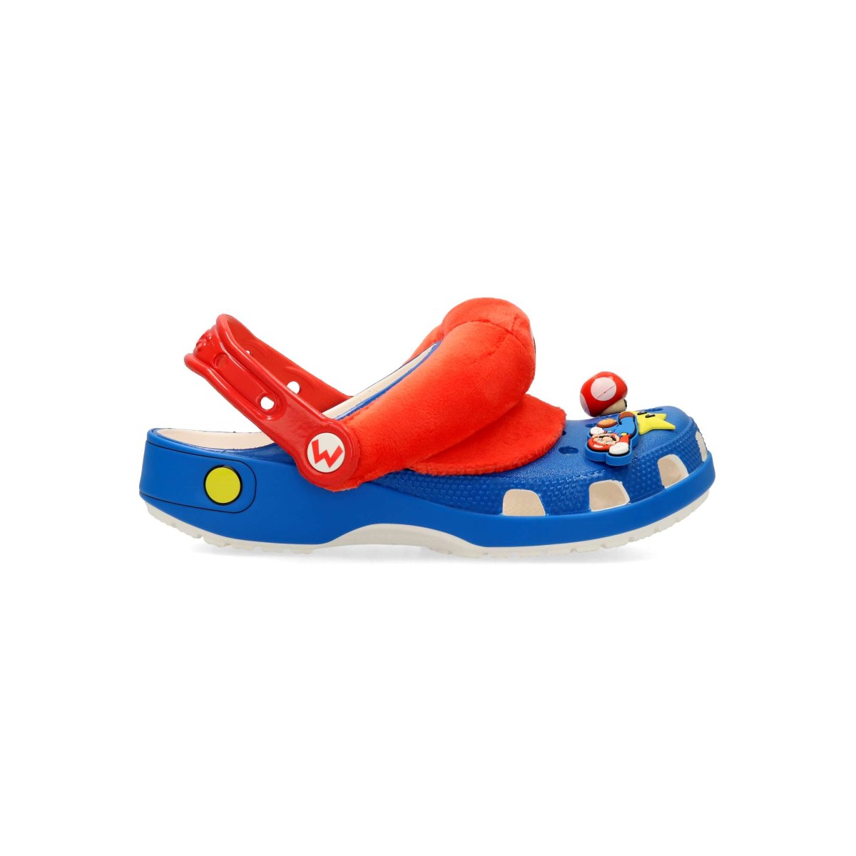 Crocs - Sandalias de estilo zueco clásico Mario IAM Classic Clog para niños, ligeras y divertidas con estampado de Super Mario y 6 charms Jibbitz™ incluidos