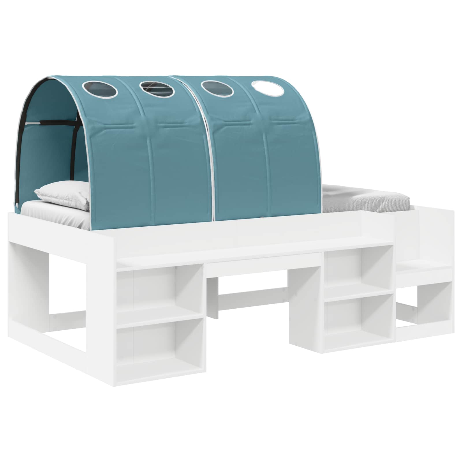 vidaXL Cama con Túnel 3 uds. Madera de ingeniería 108,5 x 203,2 x 64,8 cm Multicolor