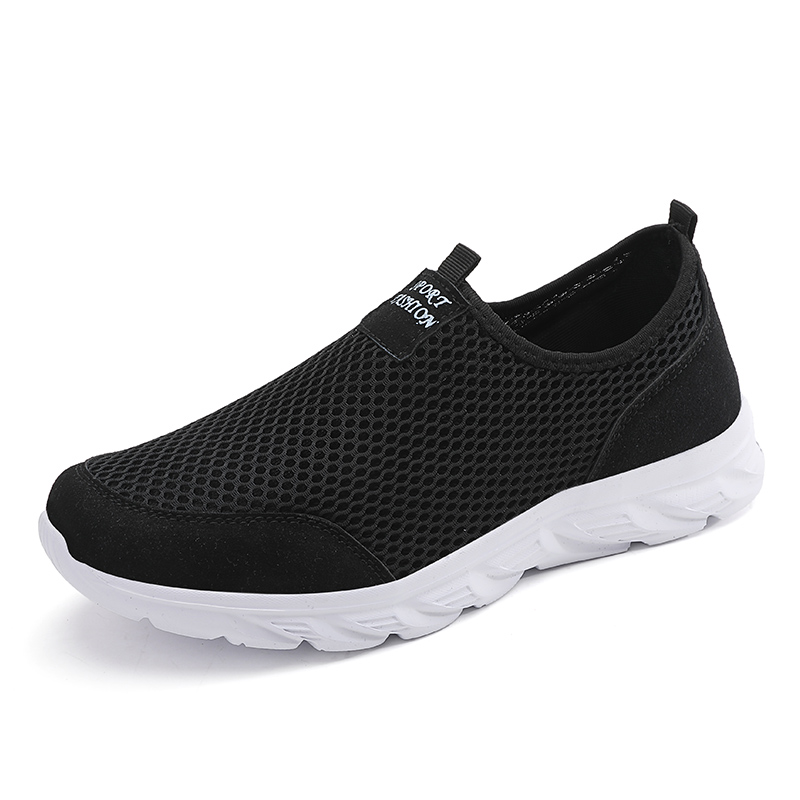 TK Zapatillas Casuales Para Hombre Transpirables Antideslizantes De Malla Para Exterior Zapatos Planos Para Hombre Con Cierre Slip-On