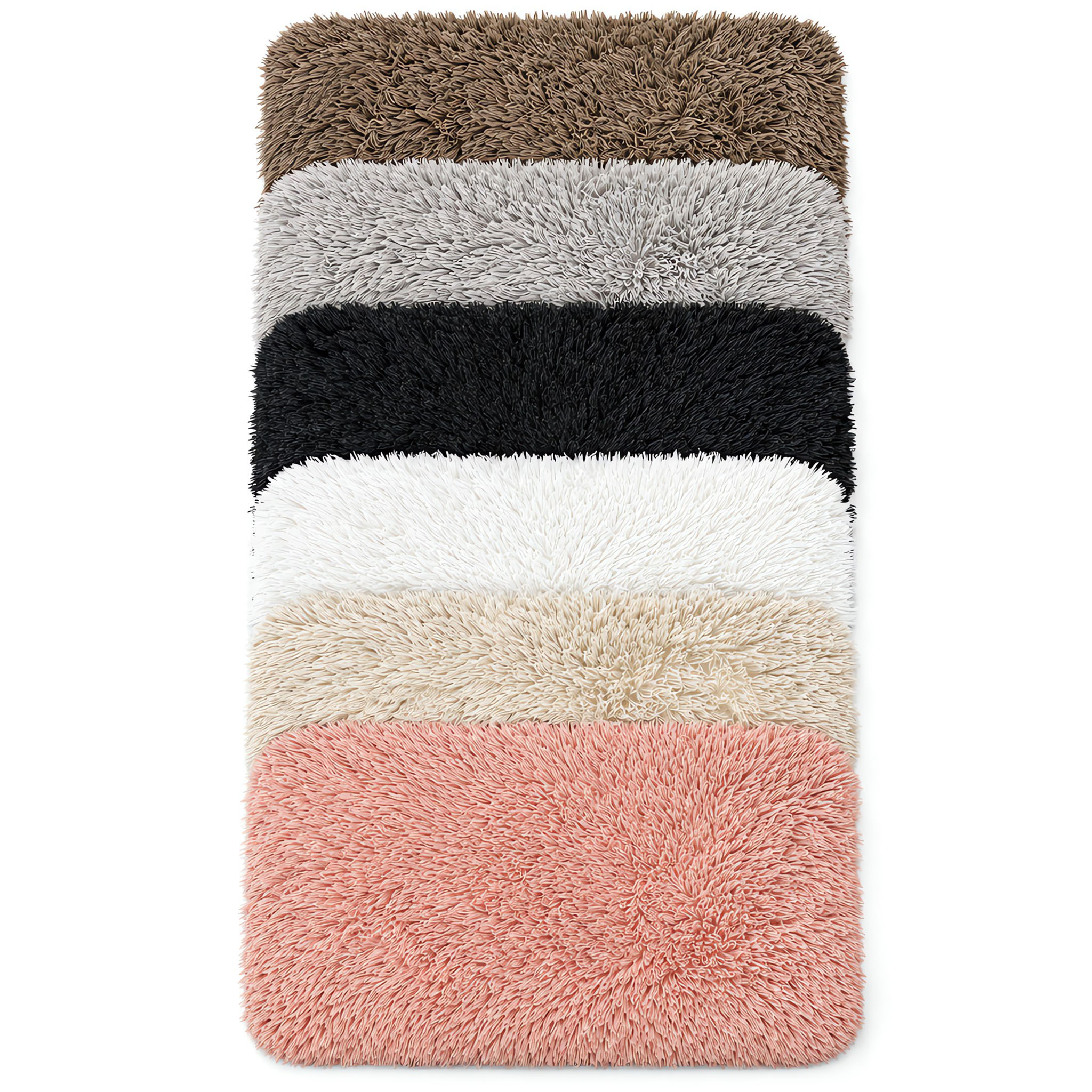 Fukuro - Alfombra rectangular de pelo largo felpa suave antideslizante para dormitorio salón habitación infantil 6 colores disponibles