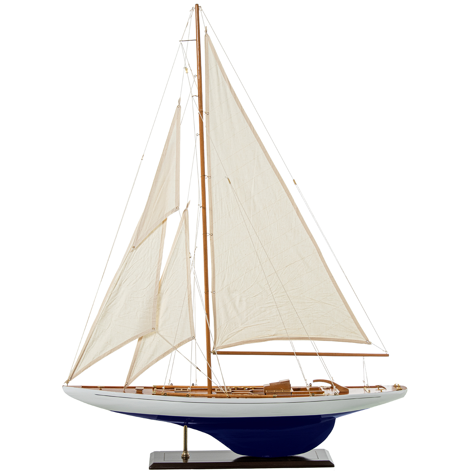 Velero madera 90 x 120 cm casco blanco, azul, medidas 90x13x120 cm Fijalo