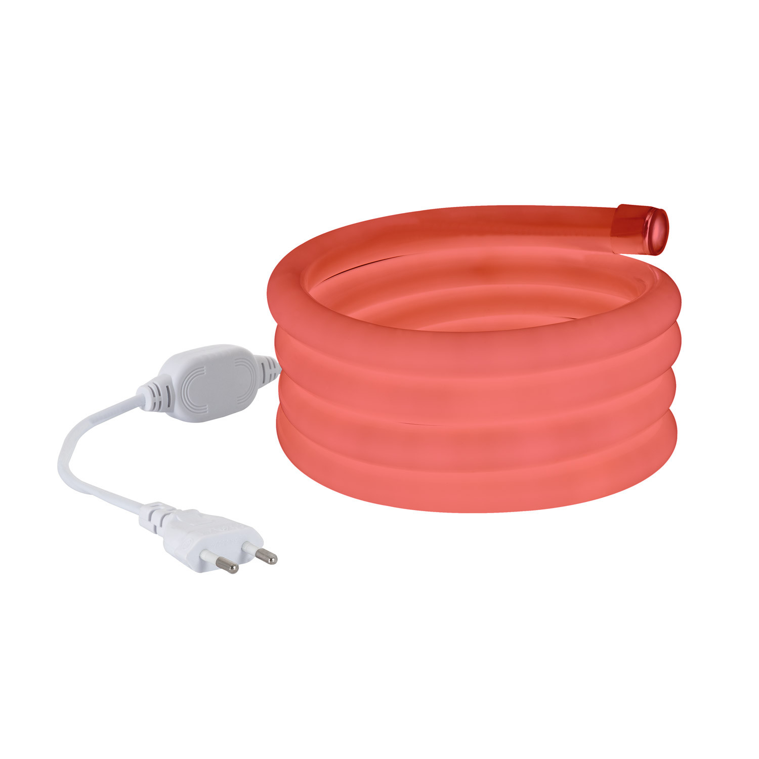 Ledkia Tira Neón LED Regulable 220V AC 120 LED/m Circular 360 Rojo IP67 a Medida Corte cada 100 cm