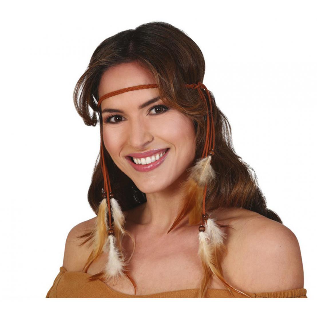 Guirca Diadema de Plumas de India Colgantes