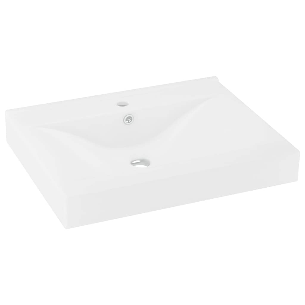 vidaXL Lavabo de lujo con grifo cerámica 60x46 cm