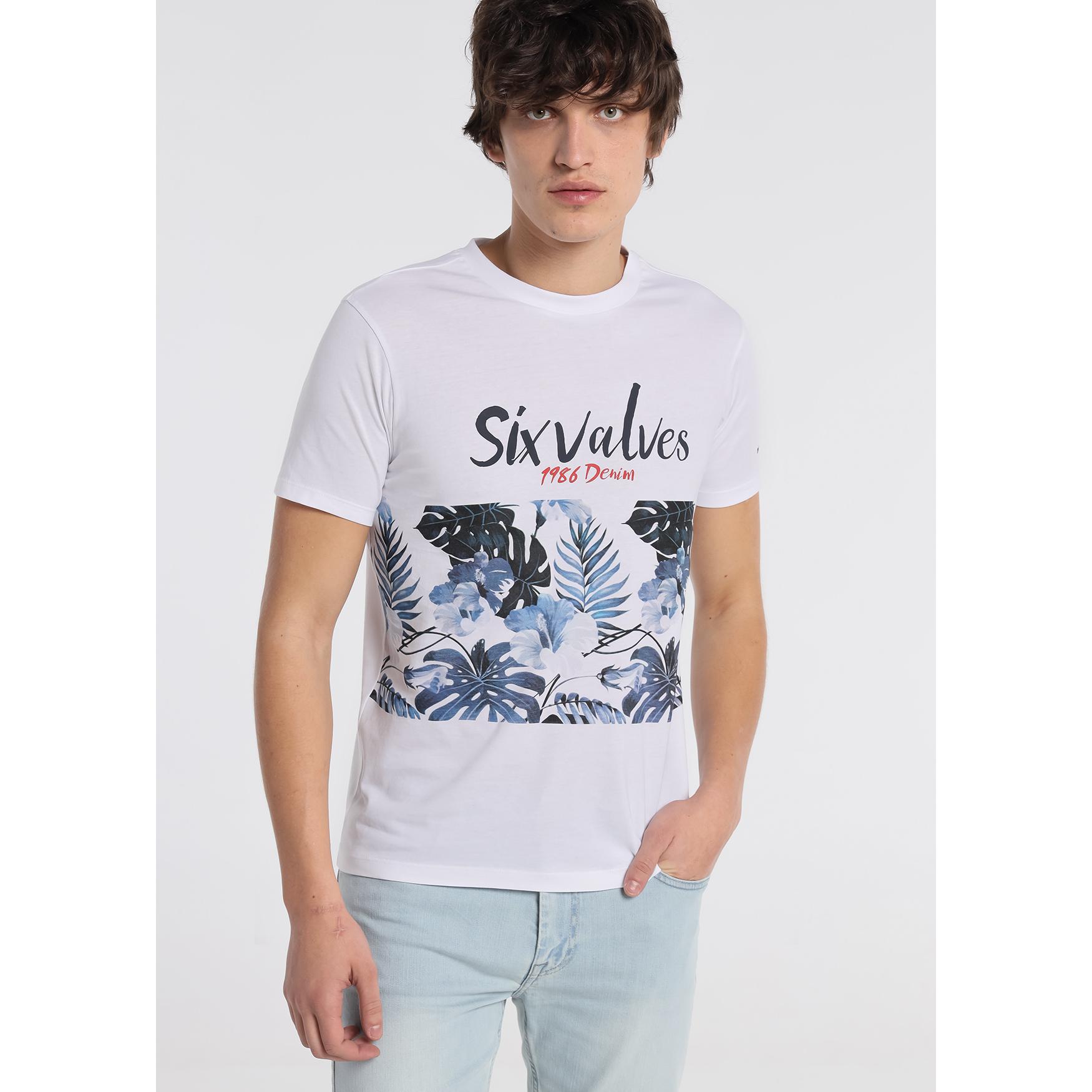 SIX VALVES - Camiseta manga corta estampado tropical