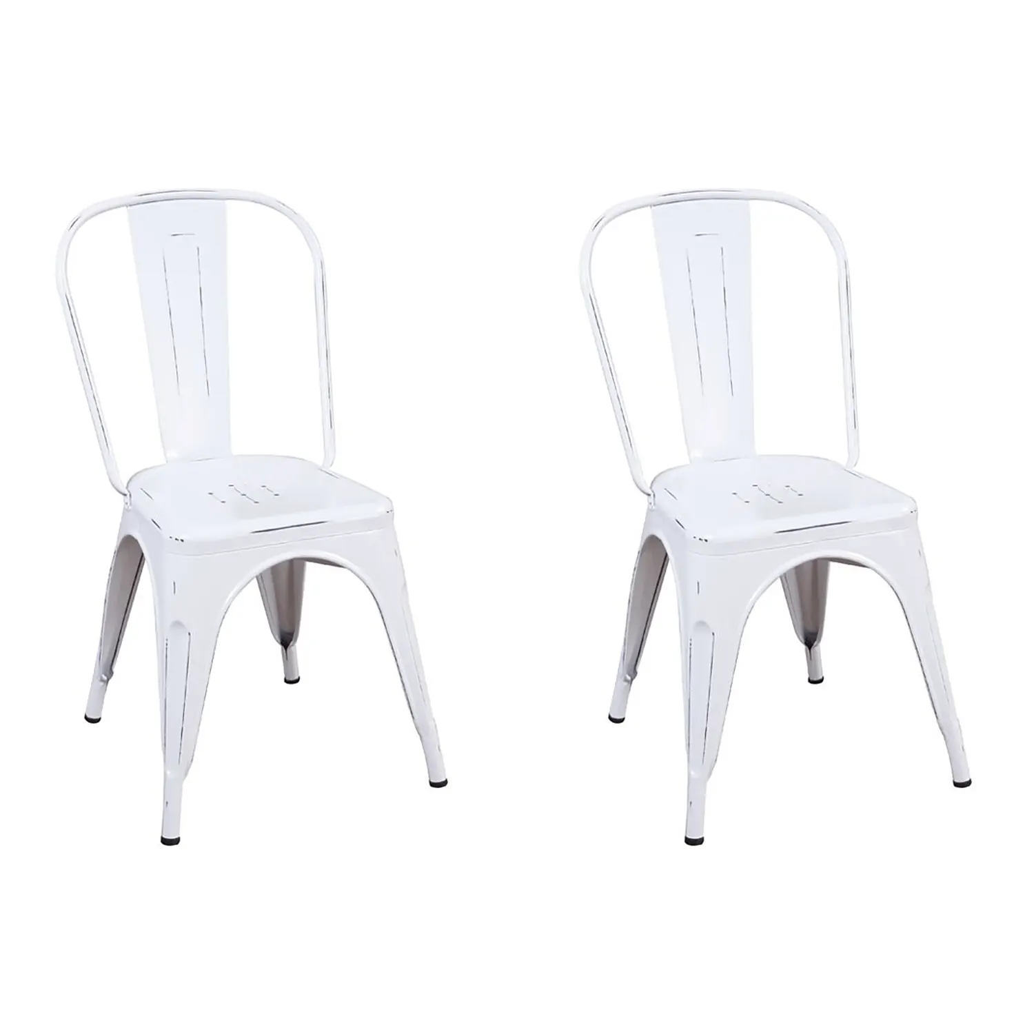 LÚZETE - Silla Josephine Blanco Envejecido para Comedor y Más