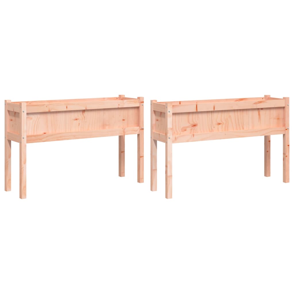 vidaXL Jardineras con patas 2 uds madera maciza de pino cera Color Pino natural,  Pino blanco,  Marrón pino y mas