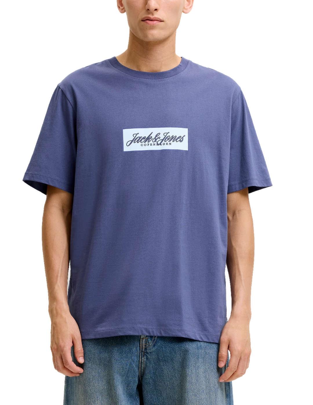 Camiseta Jack&Jones Norrebro azul manga corta para hombre