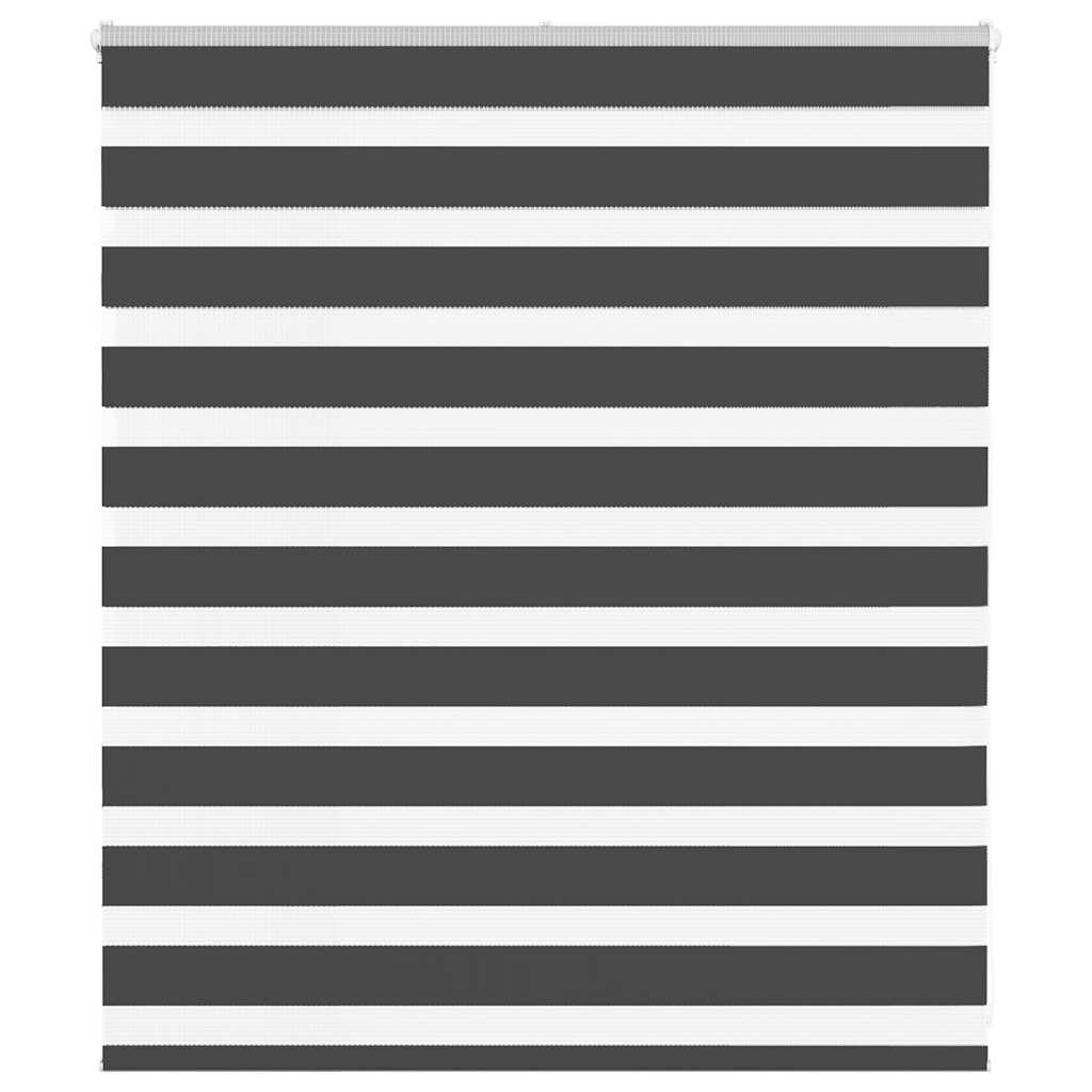 vidaXL Estor cebra negro 135x100 cm tejido ancho 130,9 cm poliéster
