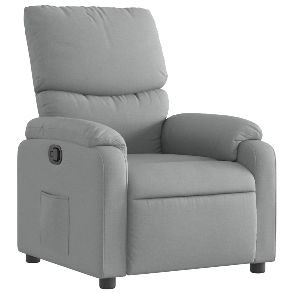 vidaXL Sillón reclinable de tela Gris claro, Gris oscuro, Negro Sillon Dormitorio Sillon Comodos Silla Relax Sillón Sofá