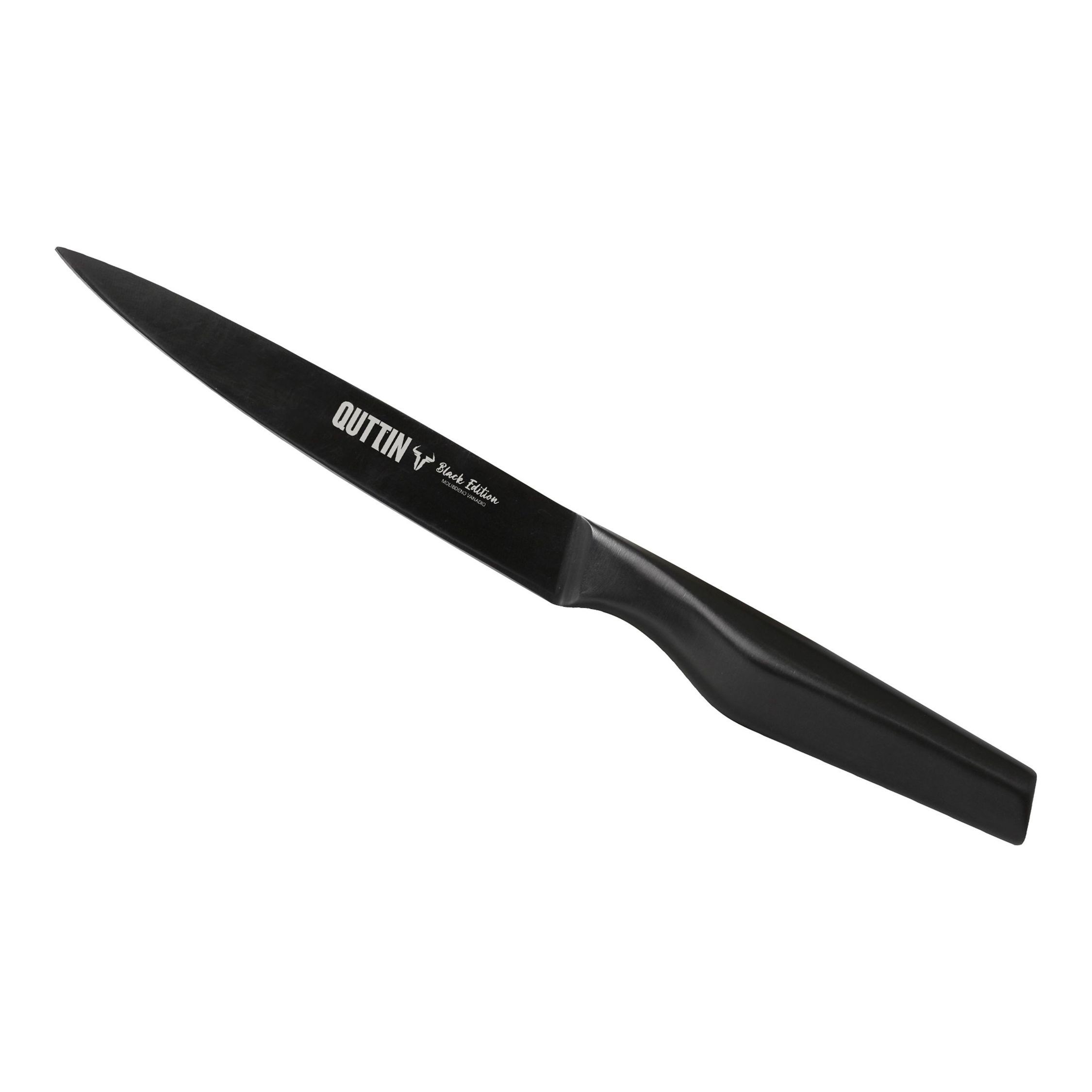 Quttin - Cuchillo Verduras 13cm Black Edition - Hoja Precisa y Ergonómico - Acero Inoxidable Resistente a la Corrosión