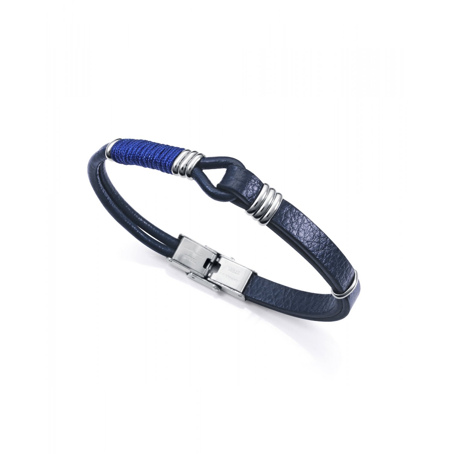 Pulsera Viceroy 14117P01013 acero y piel hombre