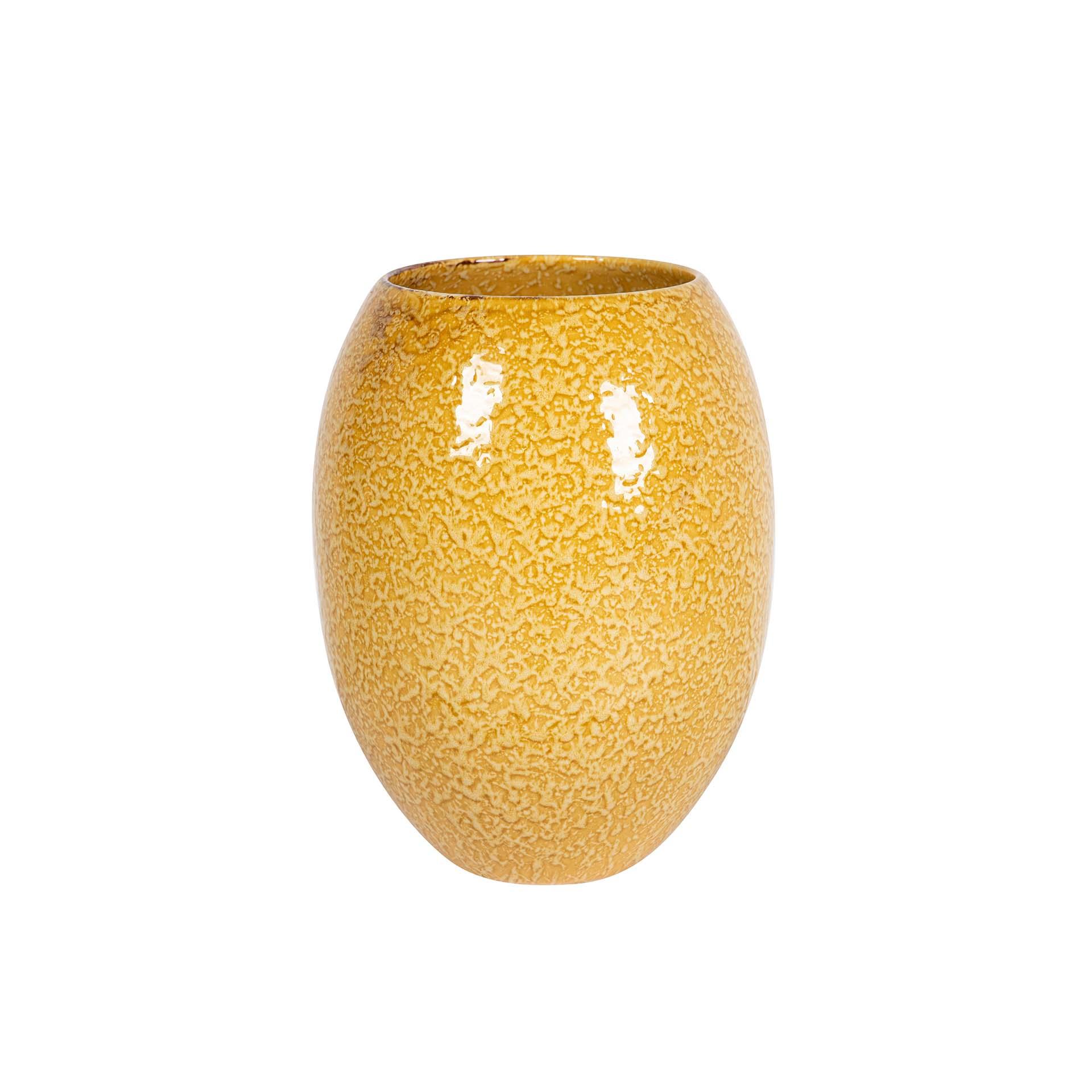 Jarron ceramica amarillo 21x21x28 cm , El mejor complemento para tu hogar.