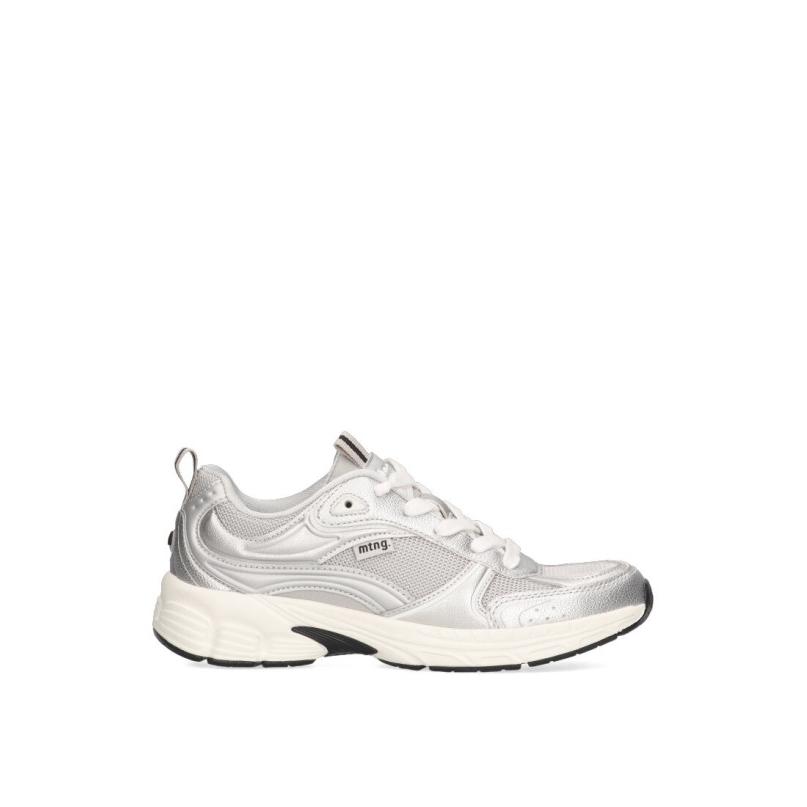 Zapatillas Casual Mustang - Mujer - Suela Plana - Modelo 60438 - Color Plata