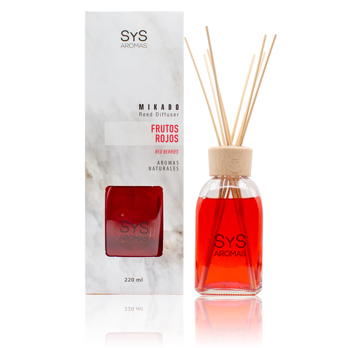 Ambientador Mikado Frutos Rojos 220ml Marmol Collection SYS Aromas