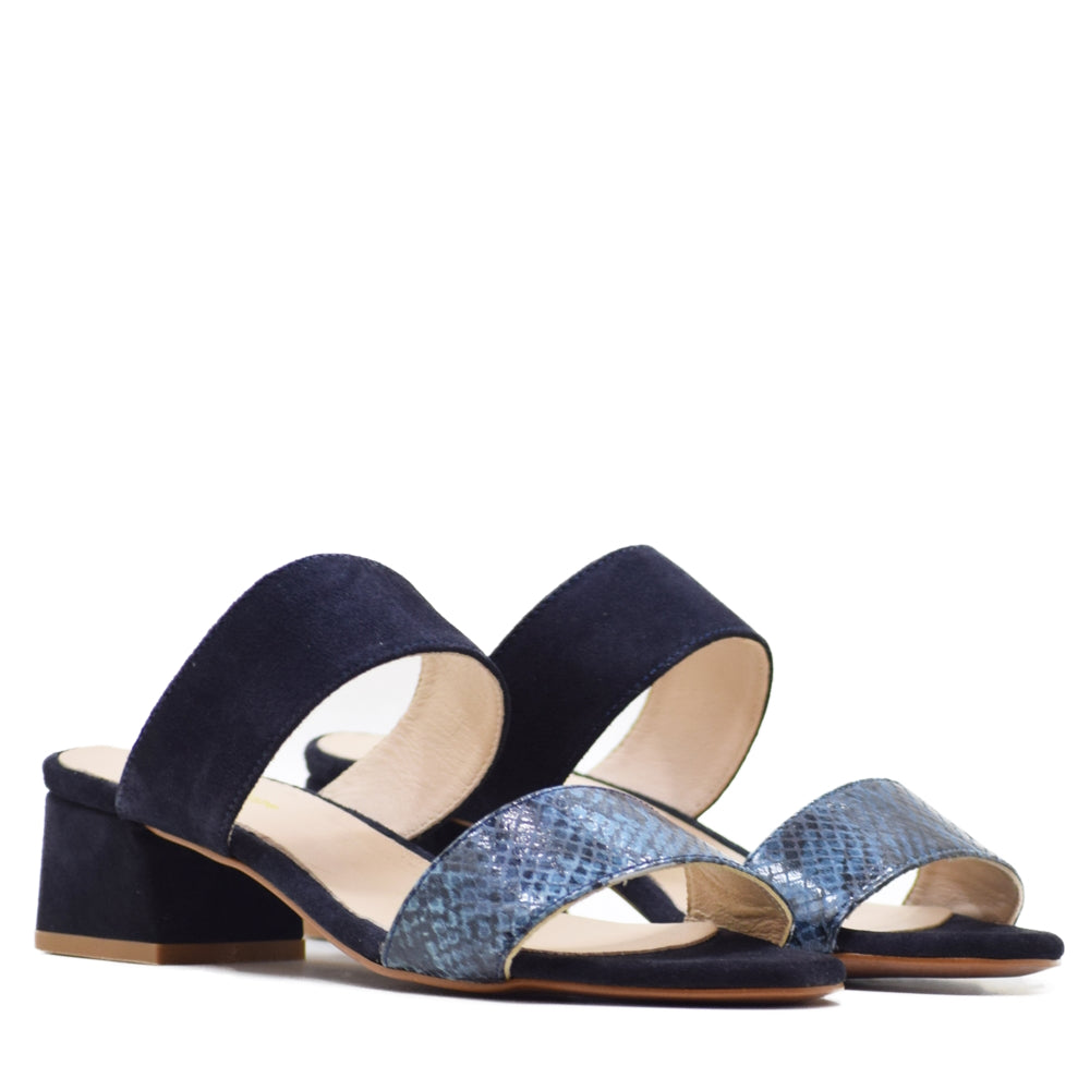 Sandalia Mujer Piel Ante Marino CA-1335 Helene Rouge con Tacón Medio 55mm, Estilo Contemporáneo y Comodidad Atemporal, Diseño Versátil para Trabajo y Eventos, Ajuste Perfecto, Elegancia Sofisticada, F