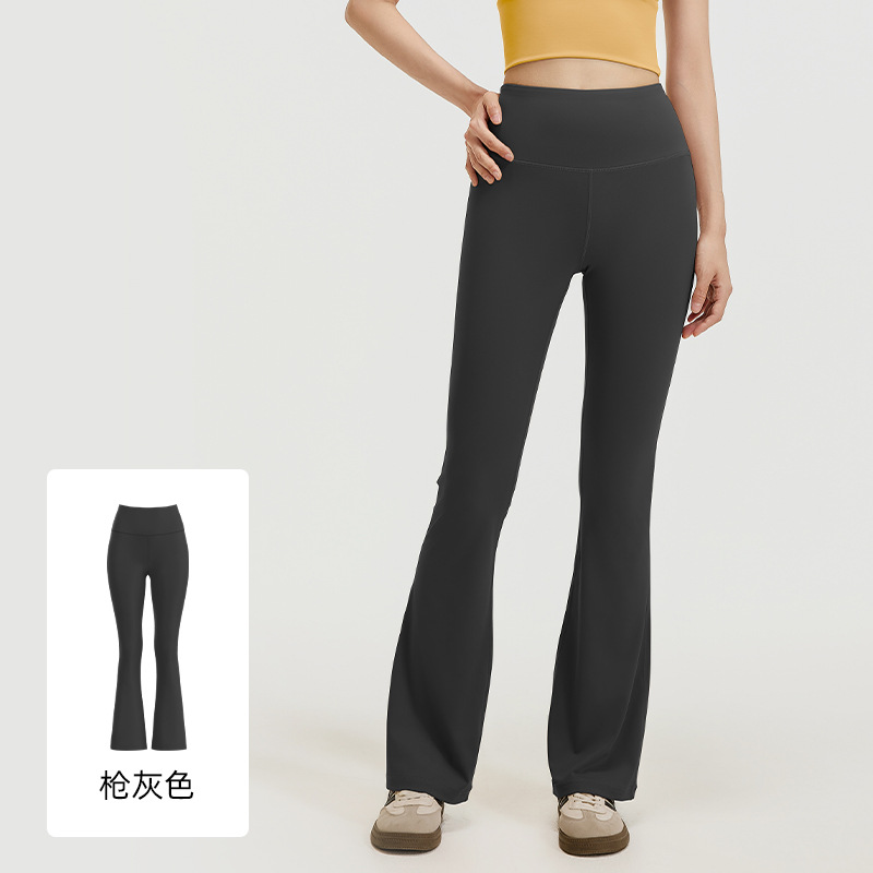 TK Pantalones acampanados de cintura alta con realce de cadera, color piel, para yoga, pilates, deportes y fitness.
