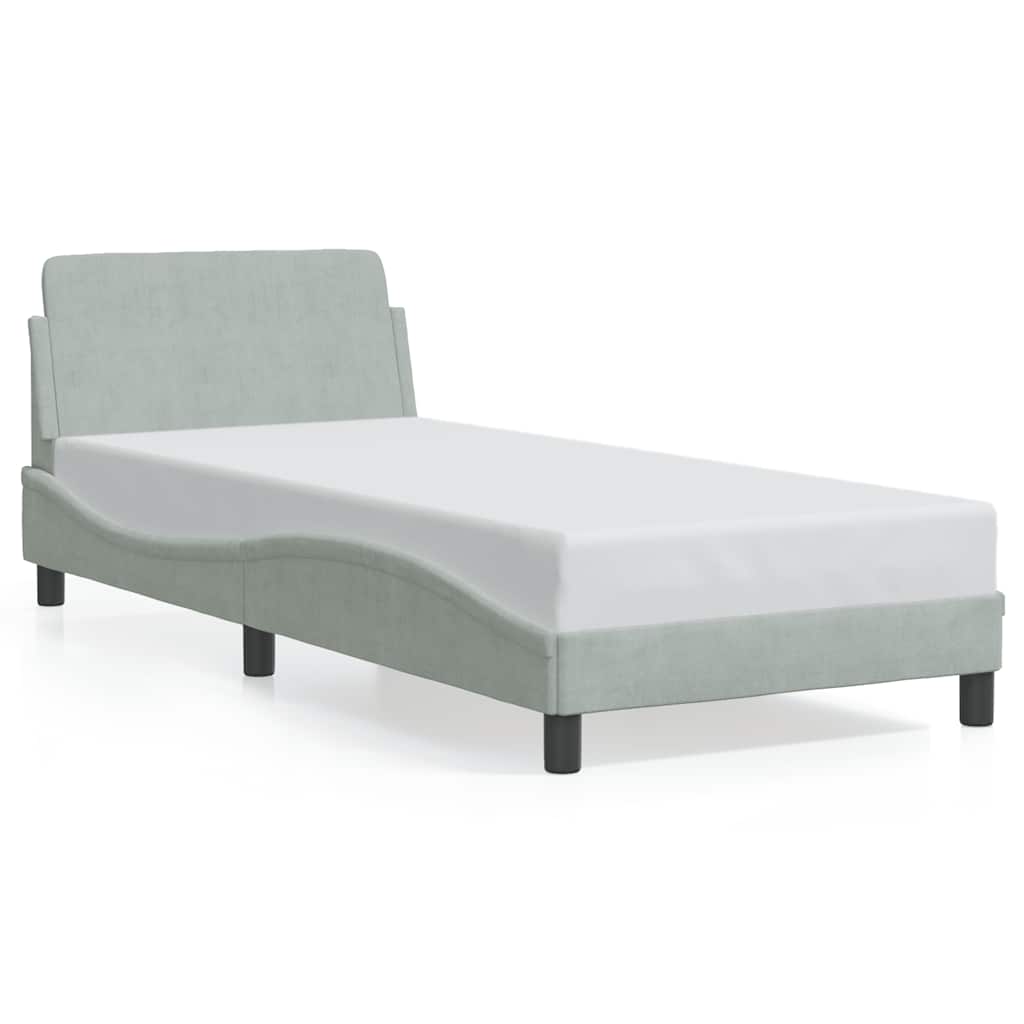 vidaXL Estructura de cama Dover terciopelo gris claro 80x200 cm