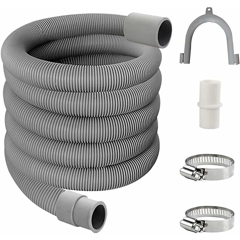 CA Manguera de desagüe, Kit de extensión para lavadora, Manguera de desagüe para lavadora, Manguera de desagüe universal flexible de 2 m