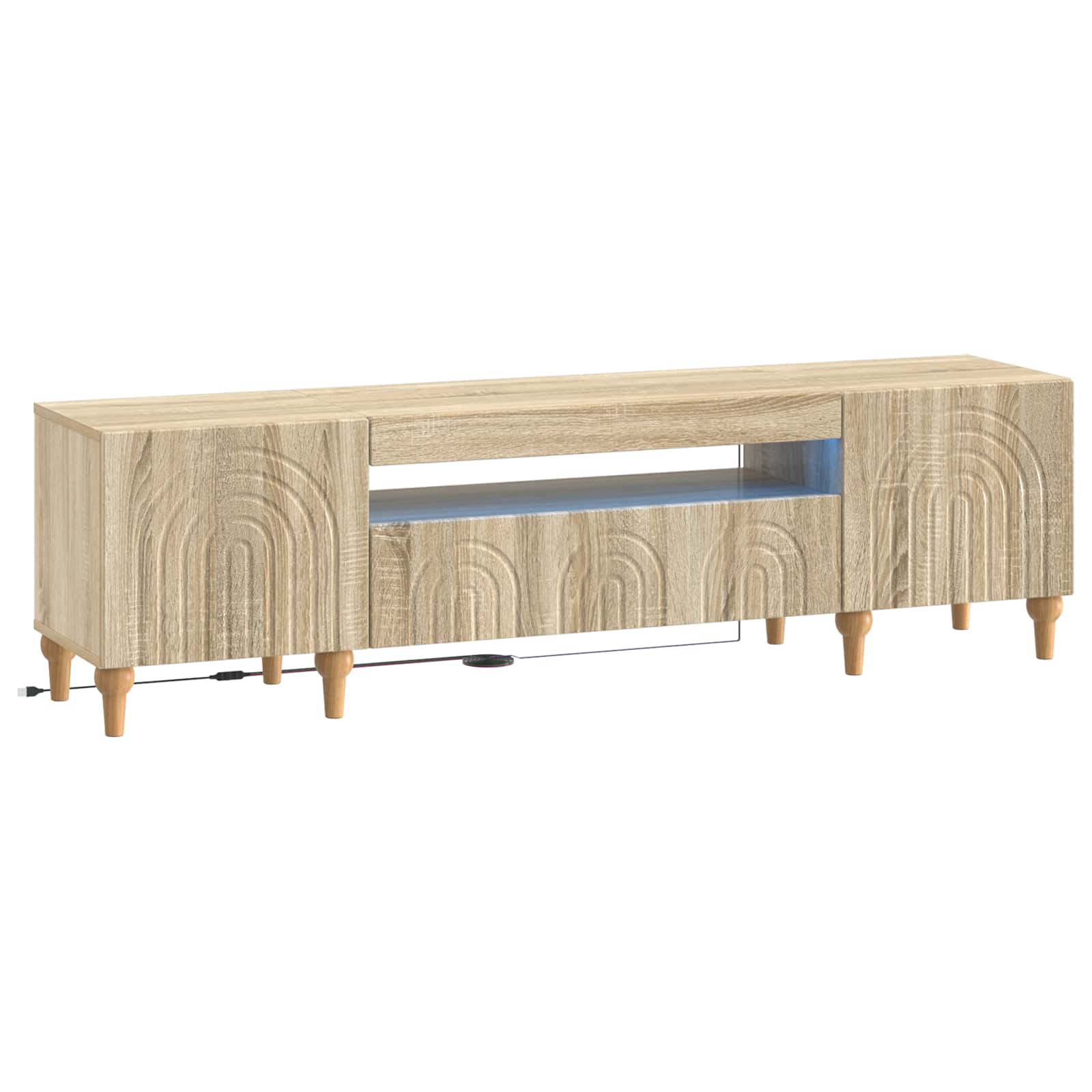 vidaXL Mueble de TV LED Madera de ingeniería 153 x 35 x 43 cm Multicolor