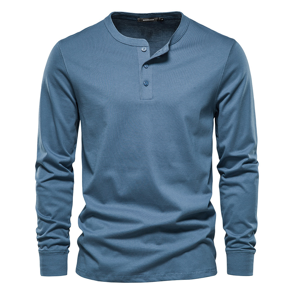 TK Camiseta informal de manga larga con cuello redondo para hombre, camisa deportiva ajustada de talla europea, otoño, nueva