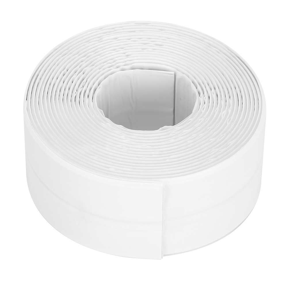 OmHome Cinta adhesiva de 38 mm para el hogar, color blanco, autoadhesiva, resistente al moho, impermeable, para sellado de paredes, para baño y cocina