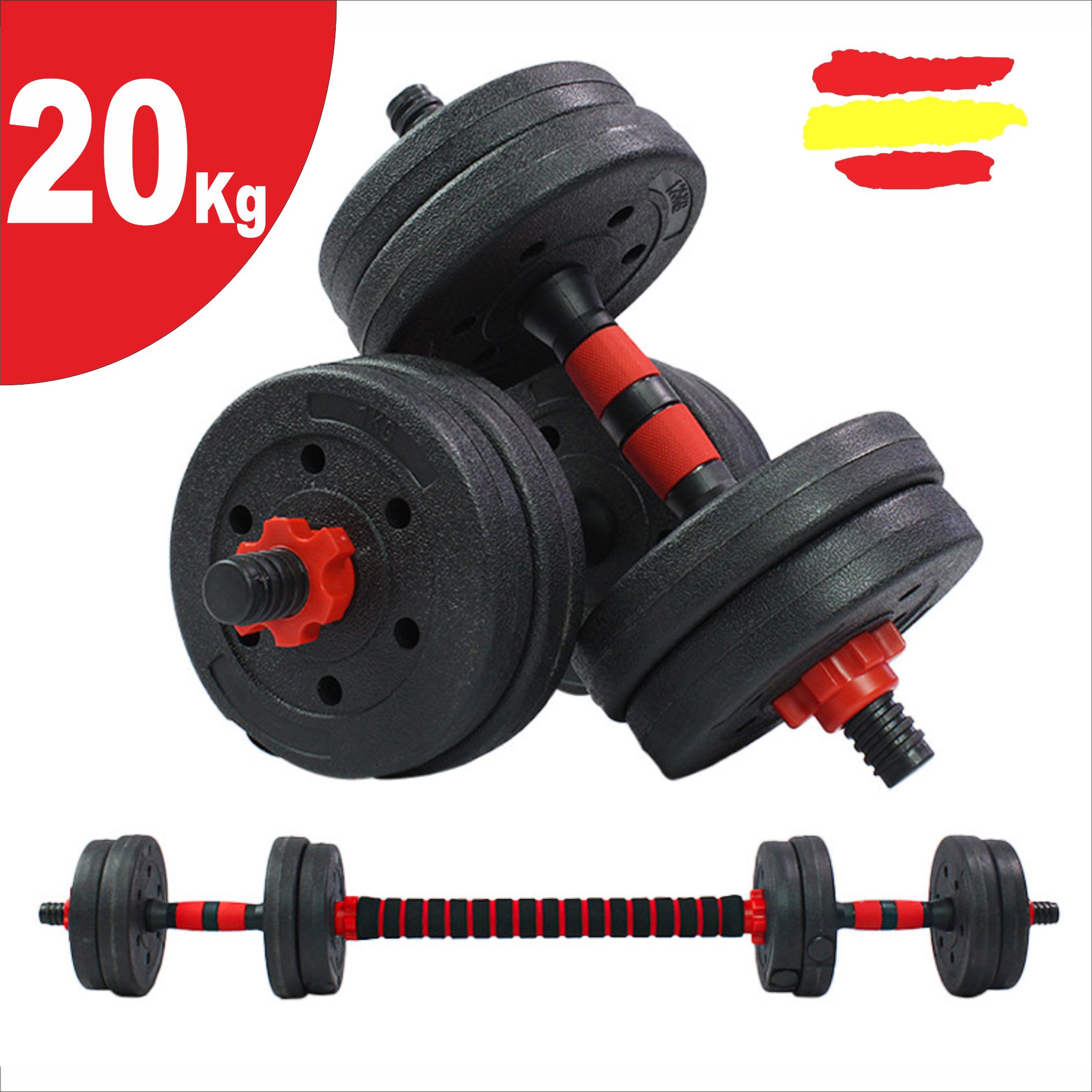 Wonduu Mancuernas Ajustables 2 en 1 10kg-50kg | Pack de Pesas