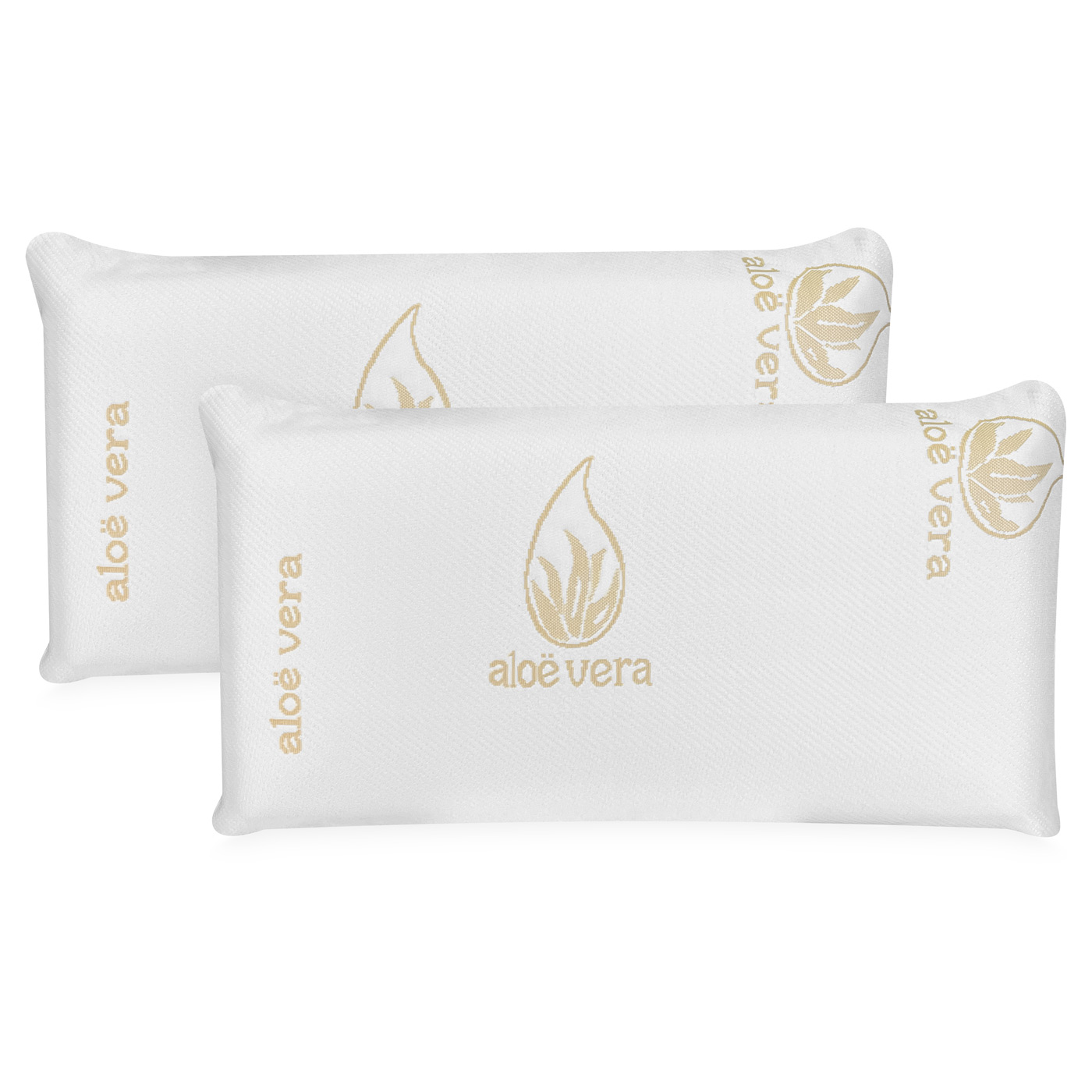 Pack 2 Almohadas Viscoelásticas Aloe Vera | Almohada Ergonómica Cervical Antiestrés Firmeza Media | ViscoAloe - Somnia Descanso