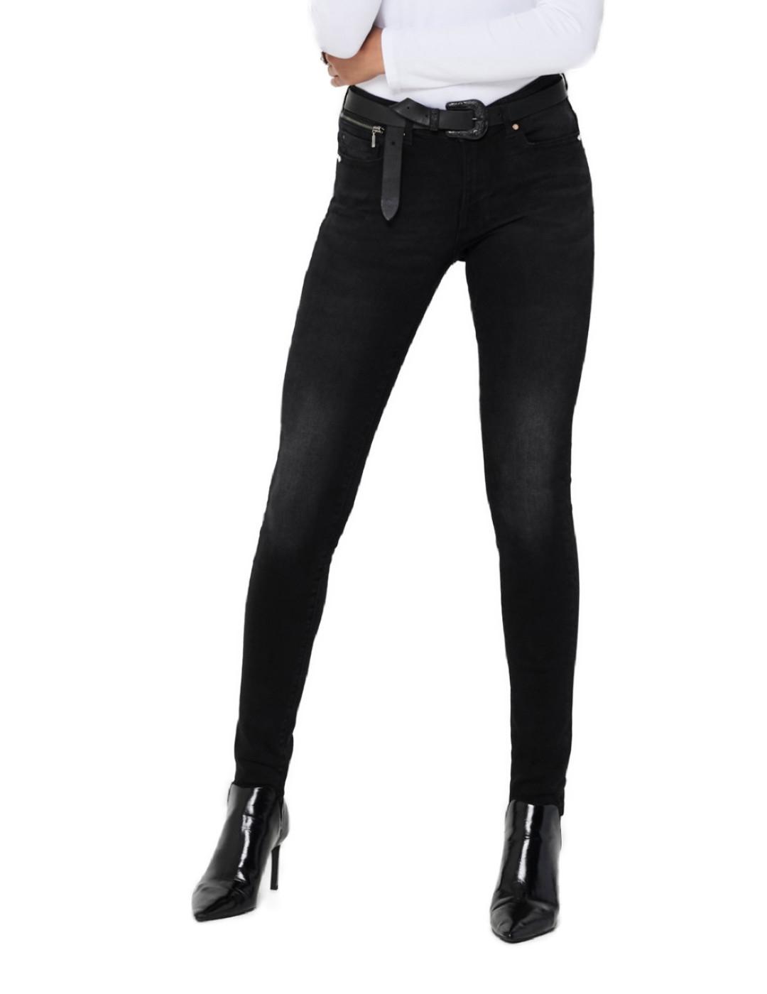 Pantalón vaquero only Skinny fit negro mujer -z