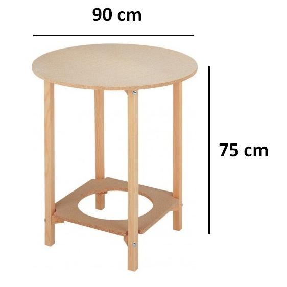 Aranaz - Mesa Camilla Redonda Haya varias medidas Suinplas Decoraciones