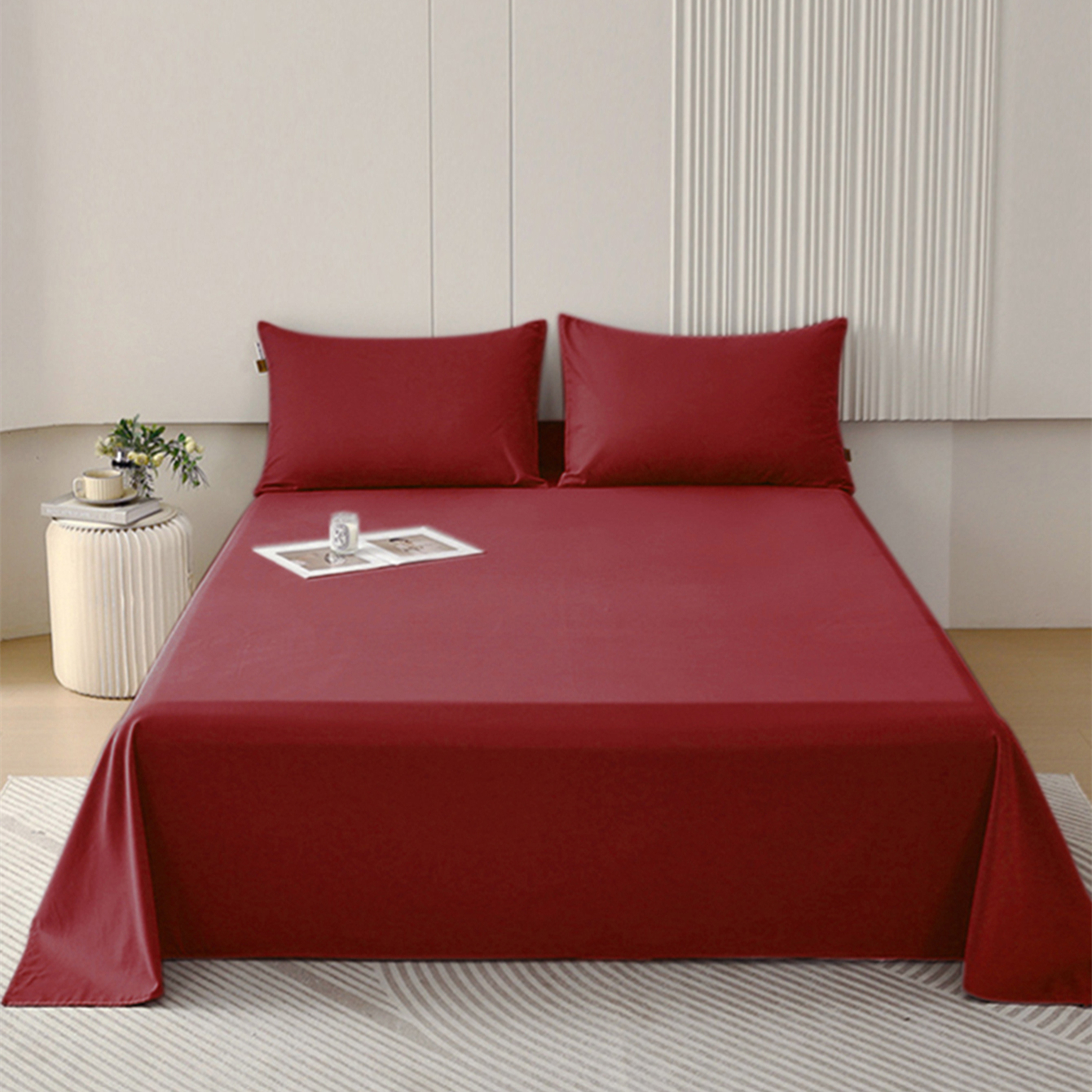 Sábanas premium verano , ropa de cama de 3 piezas, juego de cama de varios tamaños y colores (90/105/135/150/180/200) suave , liso, sin estampados, y sencilla,Sábana Antimanchas para Niños, no se descolora ni pierde brillo. Sábana matrimonial ,Secado Rápi