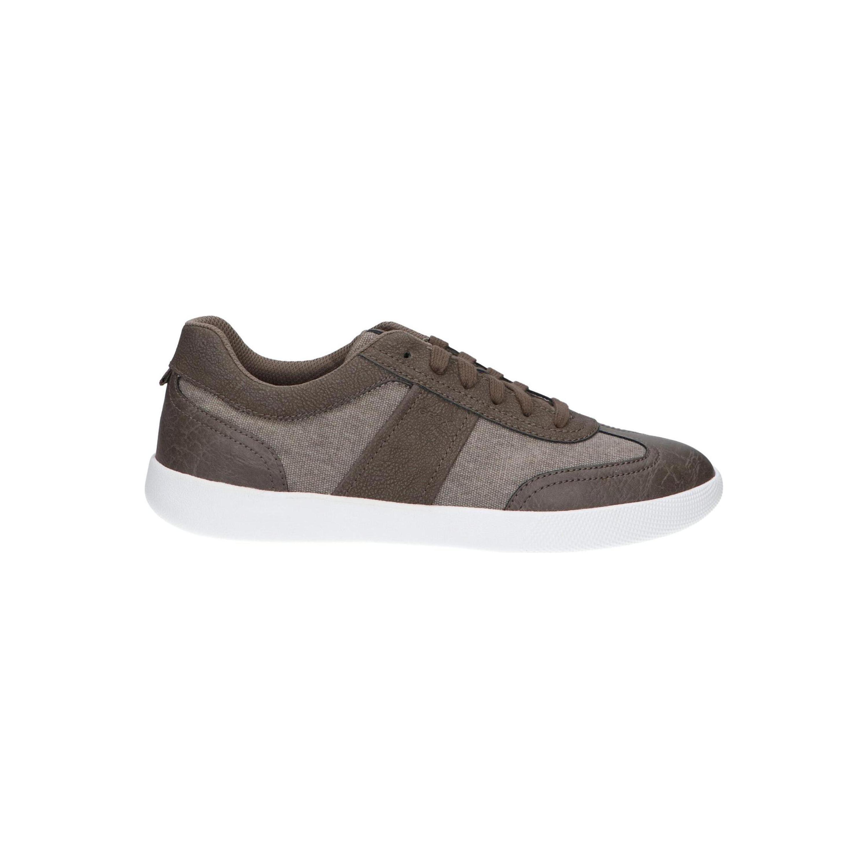 Men's casual sneakers Geox in gray, made of synthetic leather and canvas with a textile lining and rubber sole, comfortable and versatile for autumn and winter, perfect for daily use, ideal men's sneakers for all seasons.