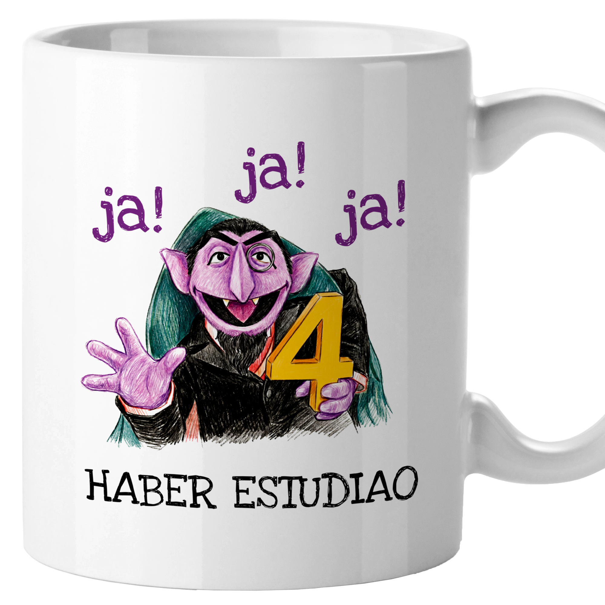 El Kraken - Taza para profesora 'Haber estudiao', profesores, tazas originales, divertidas, mensaje gracioso, Cerámica 330 mL