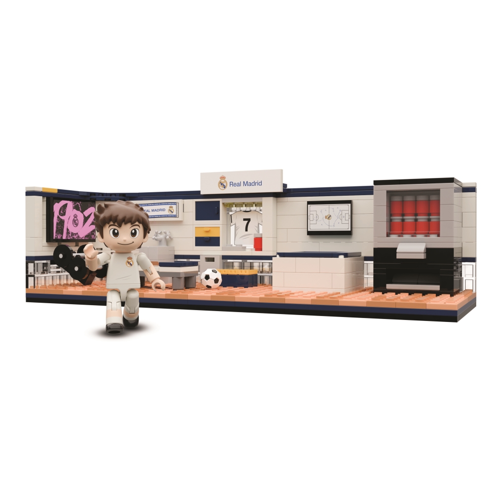 REAL MADRID Vestuario de los jugadores 30 cm. Set de Construcción con 439 piezas. Regalo para Niños y Niñas de 7 Años o Más. NEKO BRANDS LICENCIA OFICIA