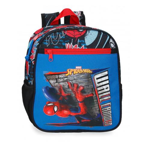 Mochila Adaptativa 28 cm Spiderman Wall Crawler Joumma Bag - Diseño Infantil para Escuela o Excursiones