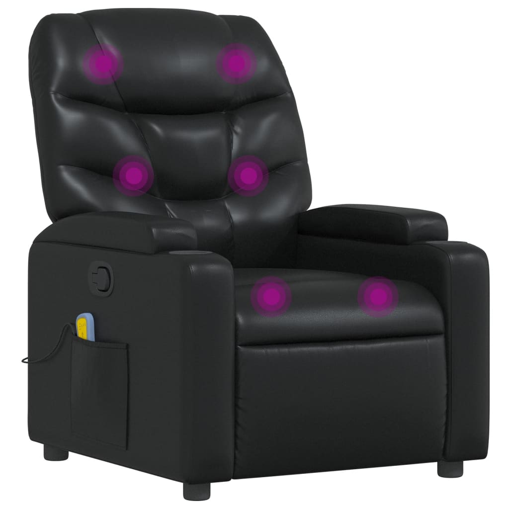 Vidaxl Sillón de Masaje Reclinable Cuero Sintético Negro