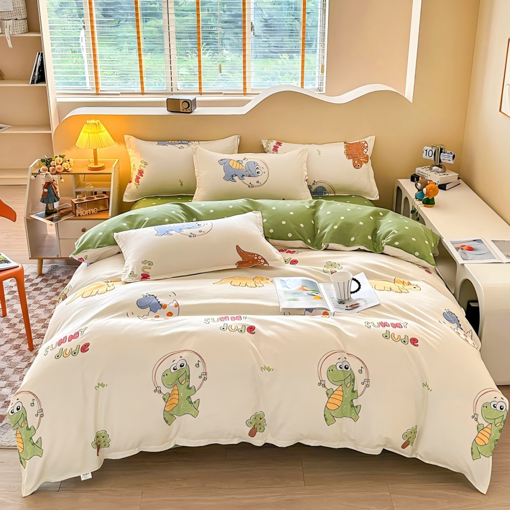 Juego de Funda Nórdica 4 Piezas de Algodón Alta Calidad Juego de Ropa de Cama- Dibujo Elegante - Varios Tamaños Disponibles