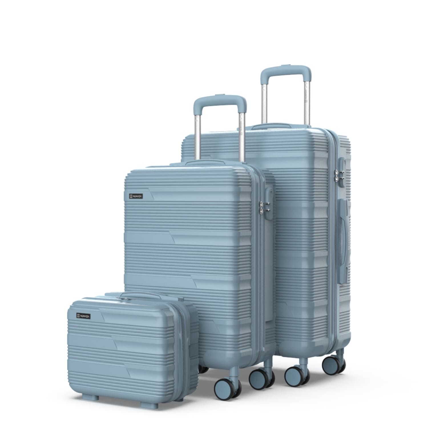 Numada Juego de Maletas Upfly T10 3 pzs ABS. Maleta Cabina 55x40x20, Maleta Mediana 60L y Neceser