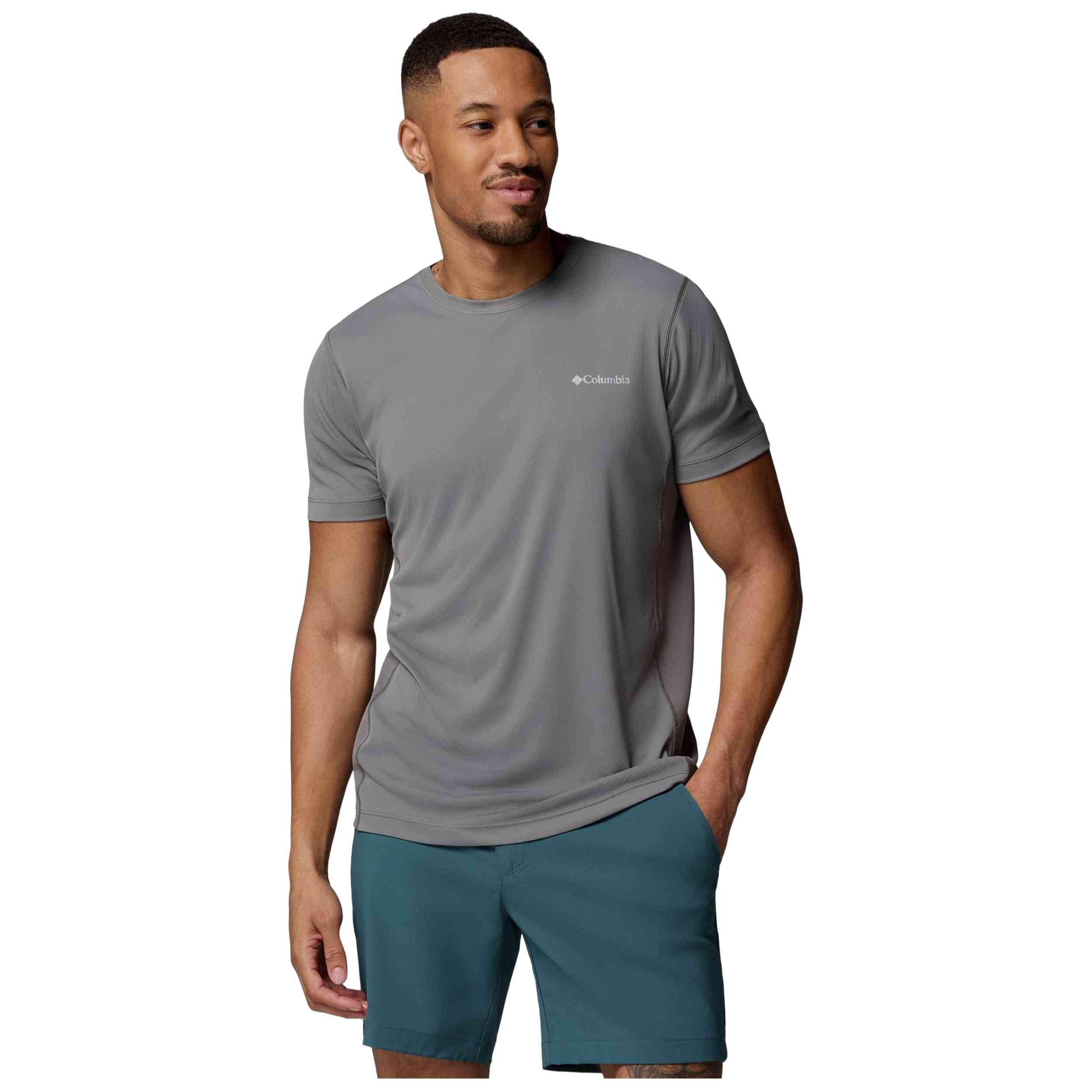 Camiseta De Manga Corta Columbia modelo Camiseta Columbia Zero Rules Light manga corta gris humo oscuro para hombre y mujer en color Gris