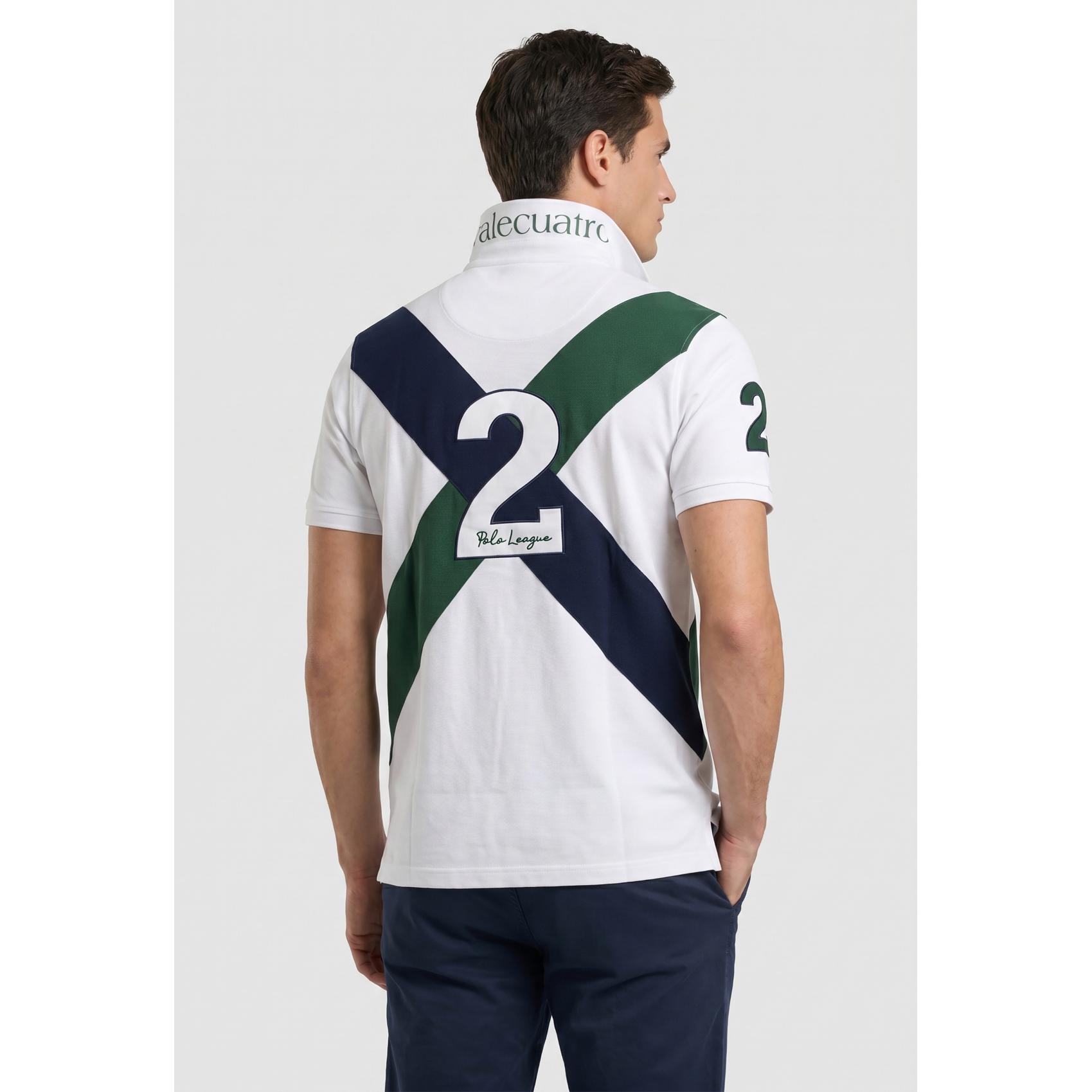 Polo Valecuatro bordado League blanco