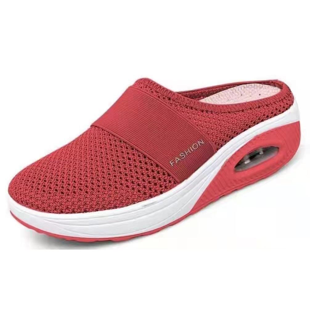 TK Nuevas zapatillas de Verano de gran tamaño, de un solo Paso, con Punta Cerrada, de Malla y Suela Gruesa, zapatillas de Tacón de cuña para Mujer.