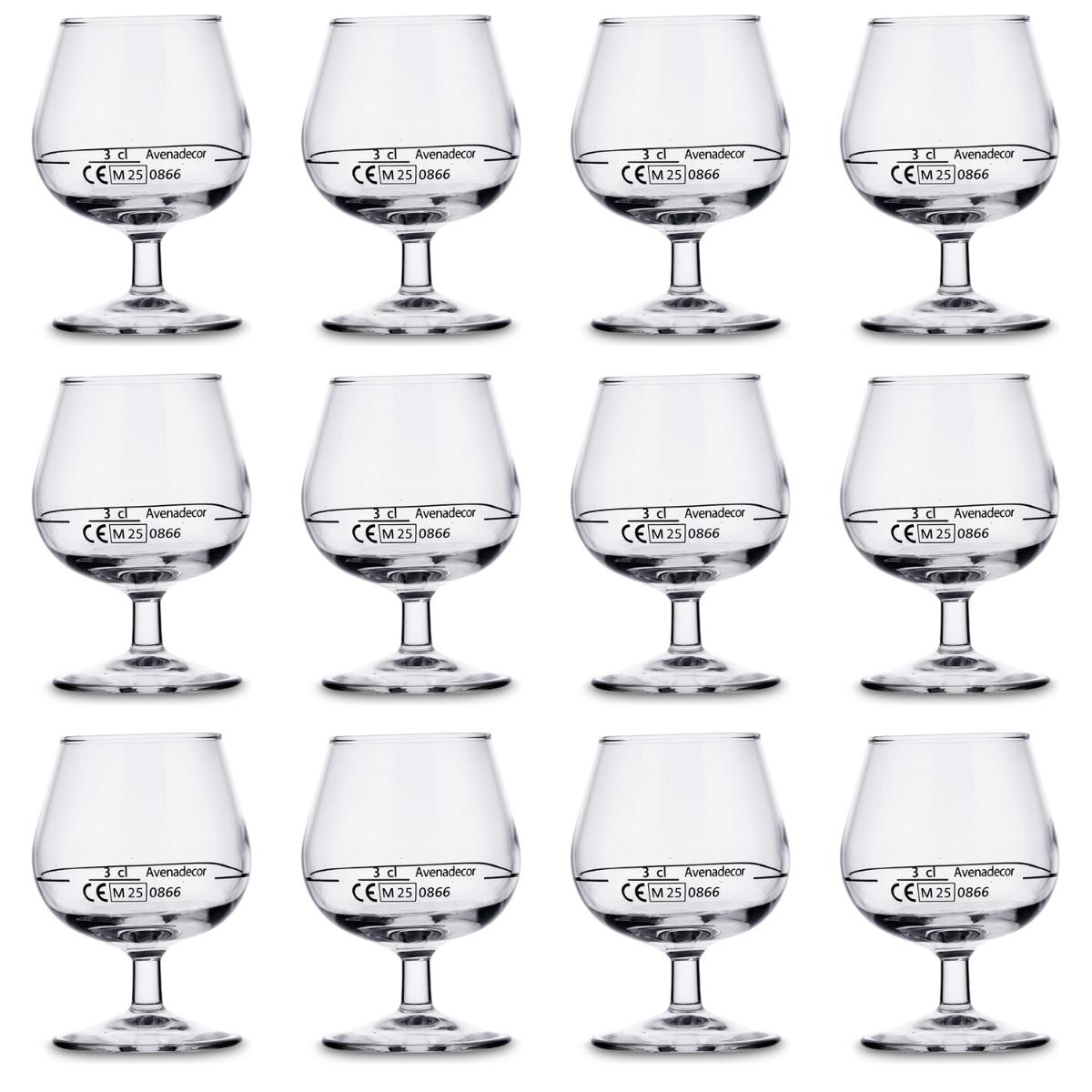 ARCOROC COÑAC Caja 12 Copas Coñac Vidrio 15CL Transparente Brillo Fabricado en Francia Reciclable