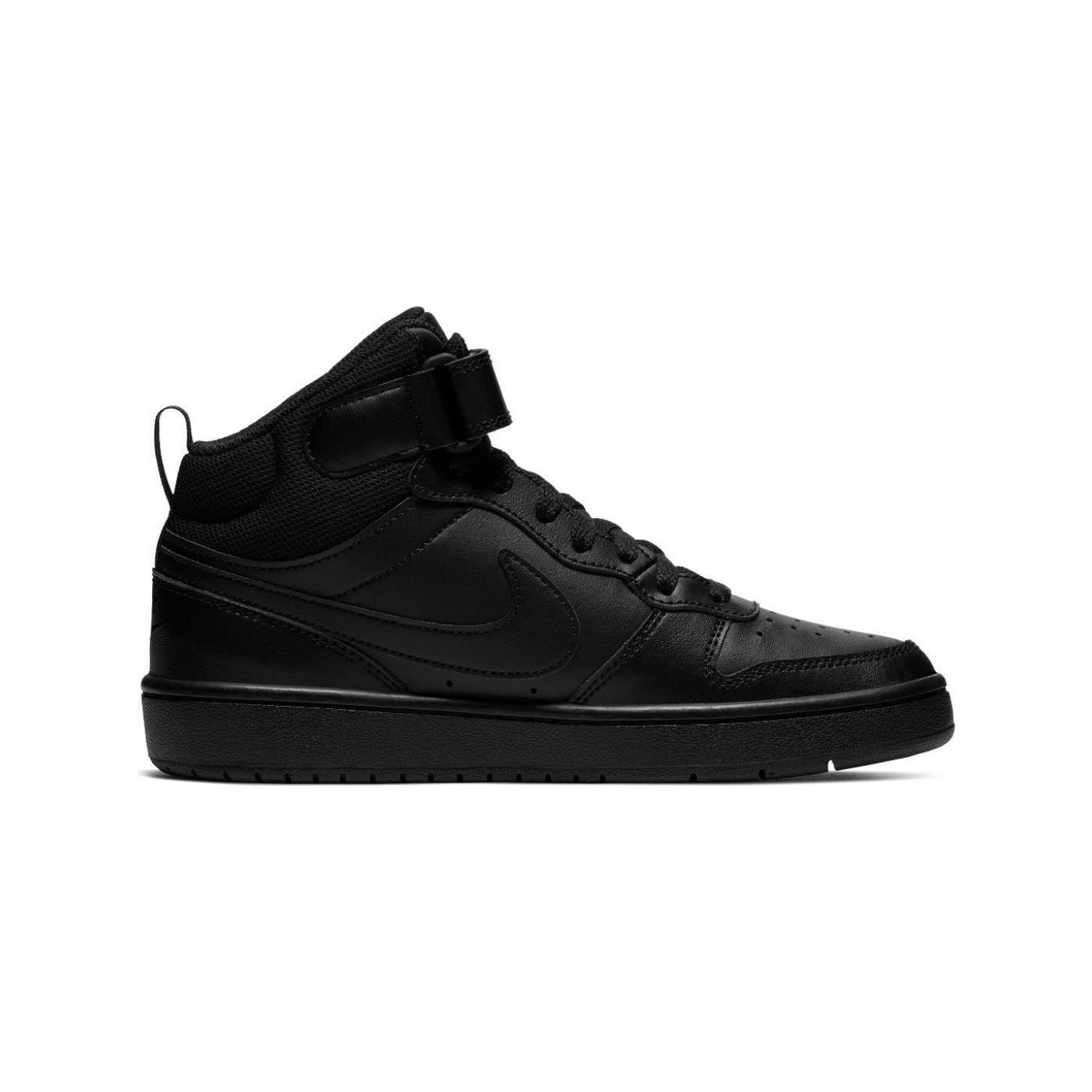 Zapatillas nike court borough mid 2 negro de niño.