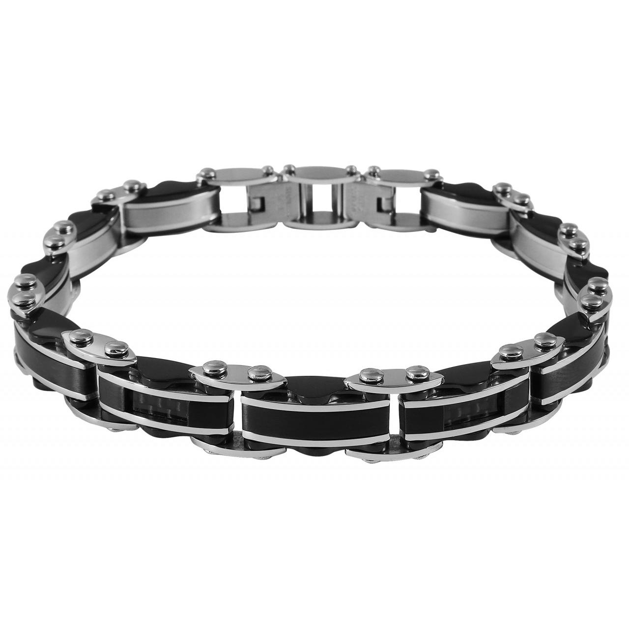 Akzent® Pulsera Preta em Aço Inoxidável - 0661