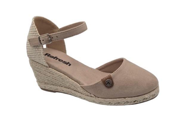 Xti - Alpargatas con cuña Refresh 171882 para chicas, estilo casual y cómodo, ideal para uso diario en verano, color beige, talla única para niñas
