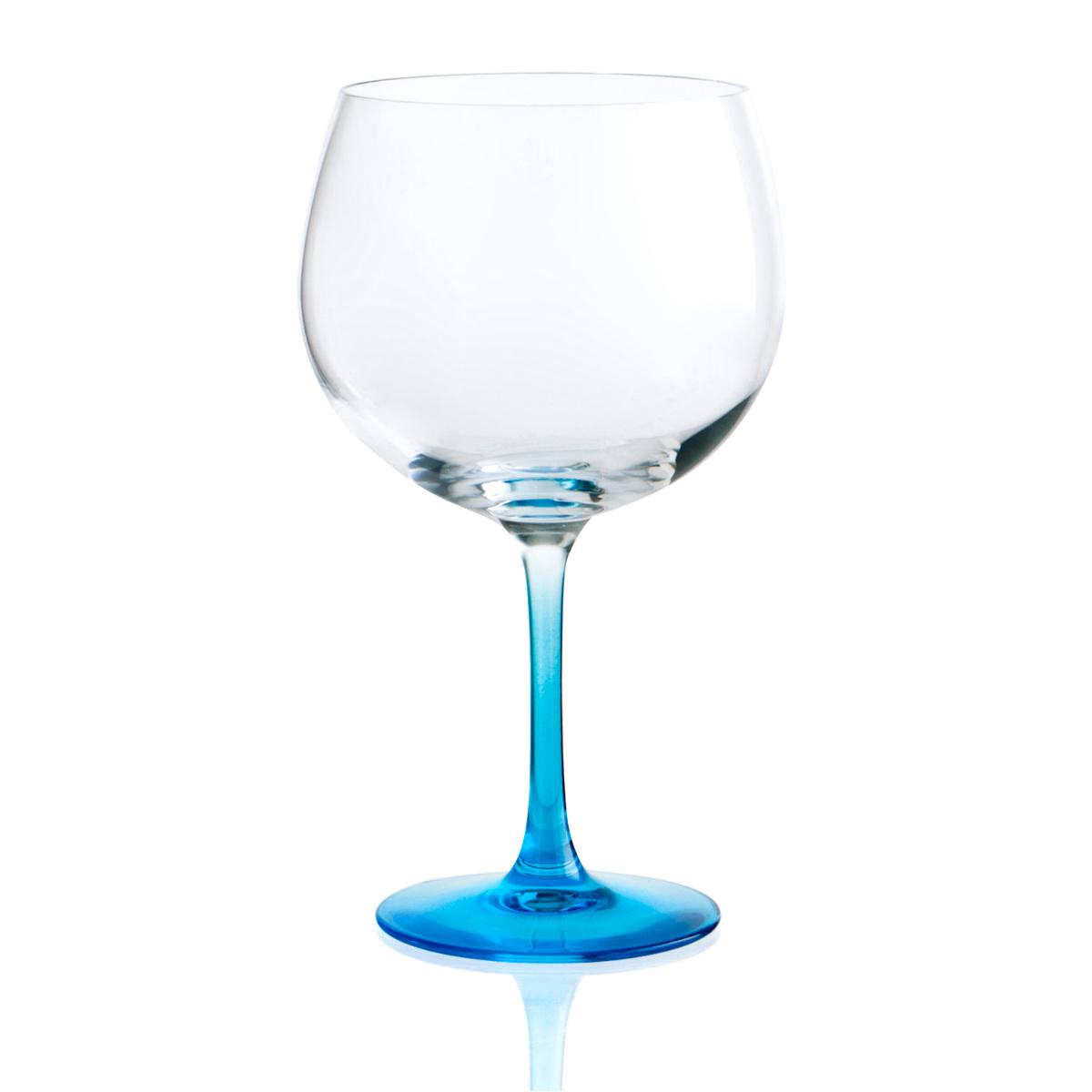 LUMINARC COMBINADO Set 6 Copas Combinado Vidrio Pie Color 71,5CL Azul Brillo Fabricado en Francia Reciclable